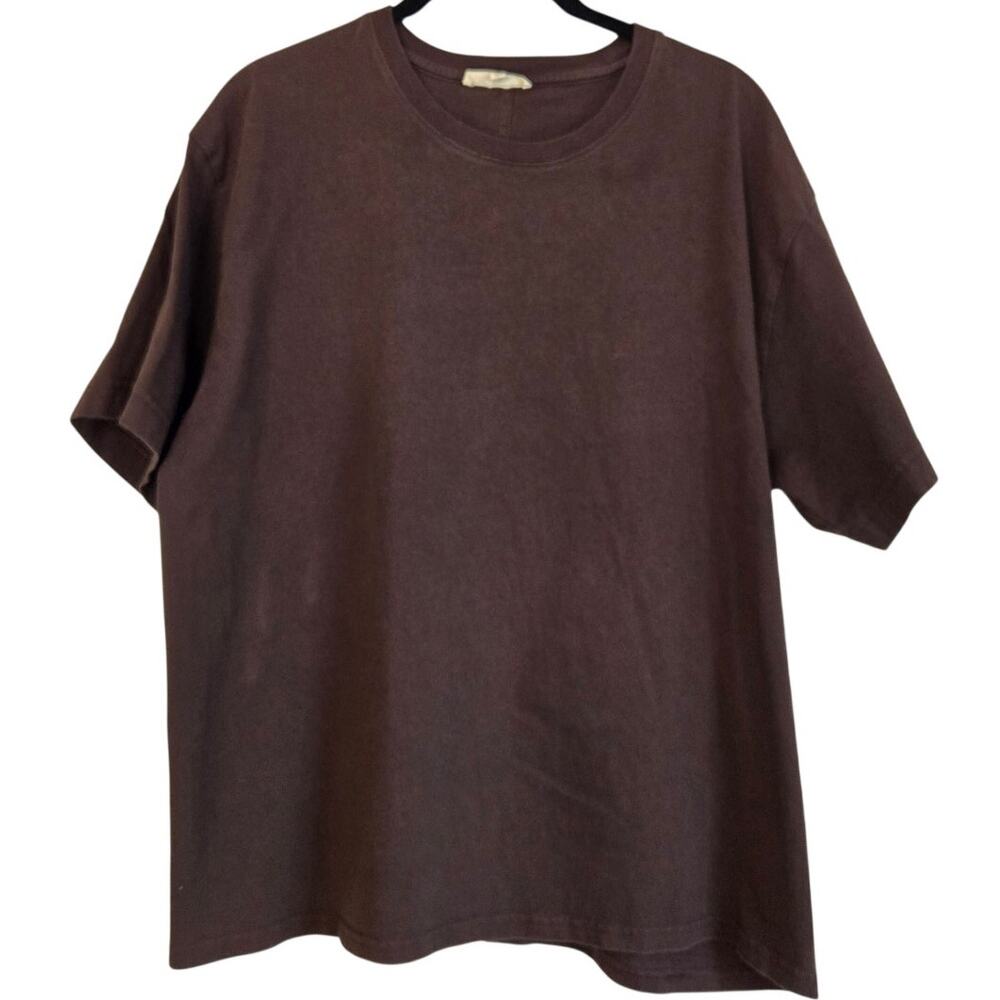 Madewell Minimalist Faded Dark Brown Crewneck T‑Shirt Relaxed Boxy Fit Women’s L